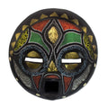 Handmade Sese Wood Girl Grows Up African Mask Ghana Blue Green Red Yellow