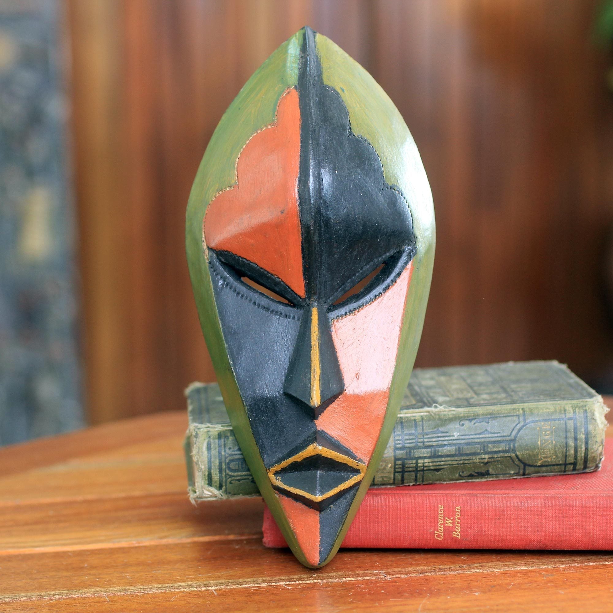 Handmade Sese Wood Handsome Ewe Elder Africa Wall Mask Ghana