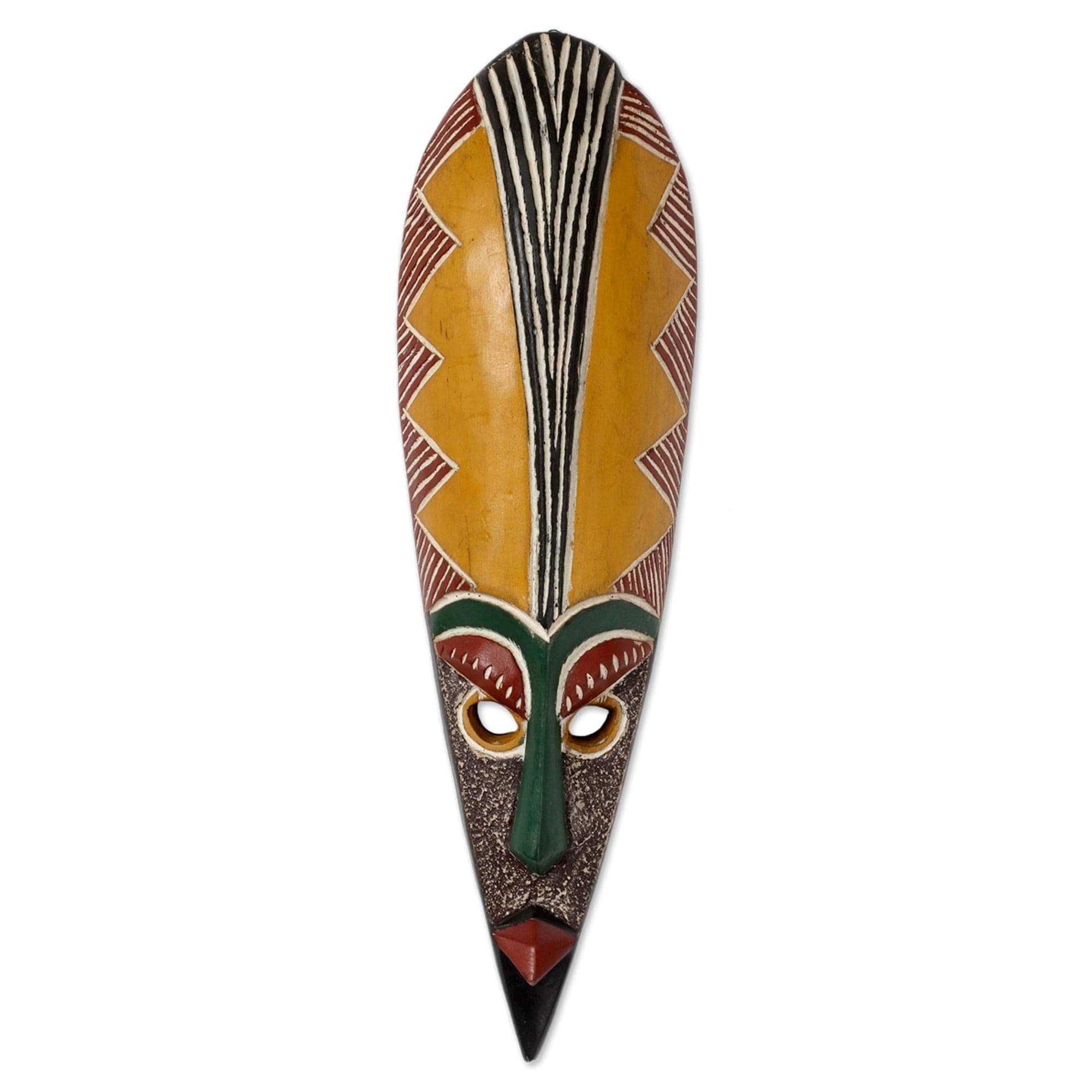 Handmade Sese Wood Messenger Of Peace African Wall Mask Ghana
