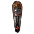 Handmade Sese Wood Queen Aura Poka Mask Ghana Black Yellow