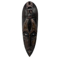 Handmade Sese Wood And Aluminum Steal Not African Mask Ghana Brown