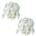 Handmade Set Of Two White Yeti Holiday Ornaments Nepal