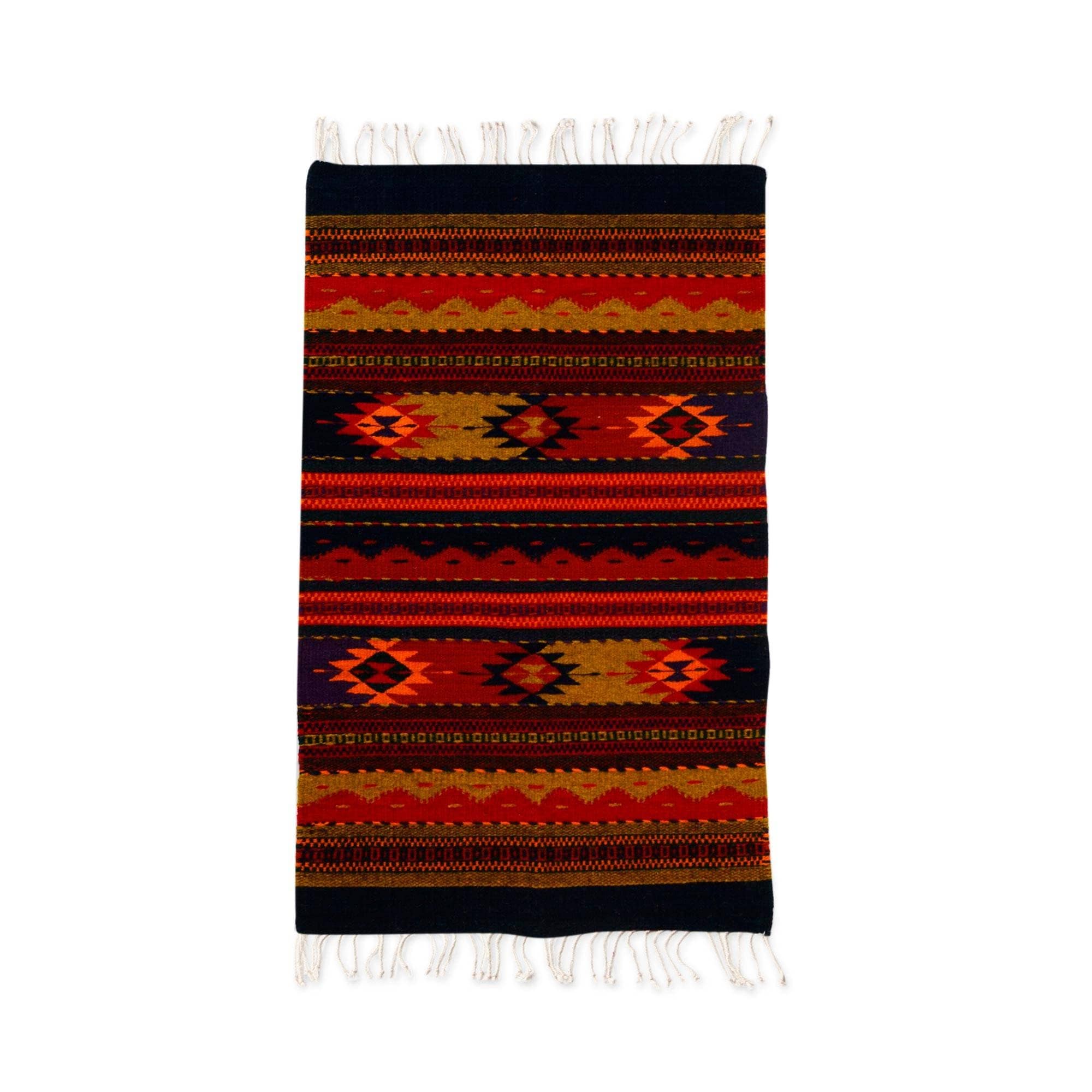 Handmade Sierra Meadows Zapotec Wool Rug Mexico Big
