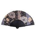 Handmade Silk Batik Blue Poppies Fan Indonesia