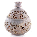 Soapstone Ivy And Lace Jar Handmade In India