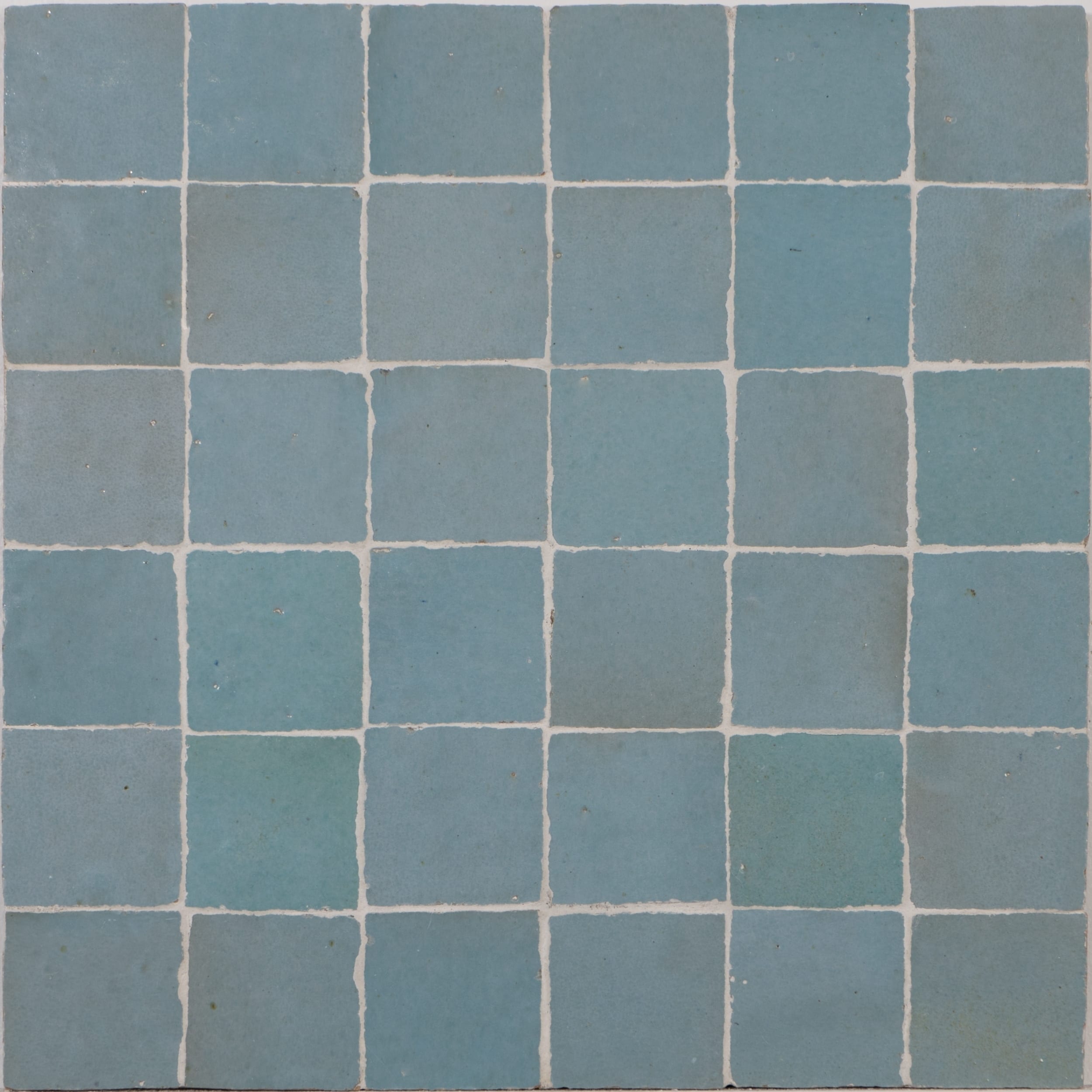 Handmade Solid Light Blue Grey Mosaic Tile Pack Of 6 Morocco