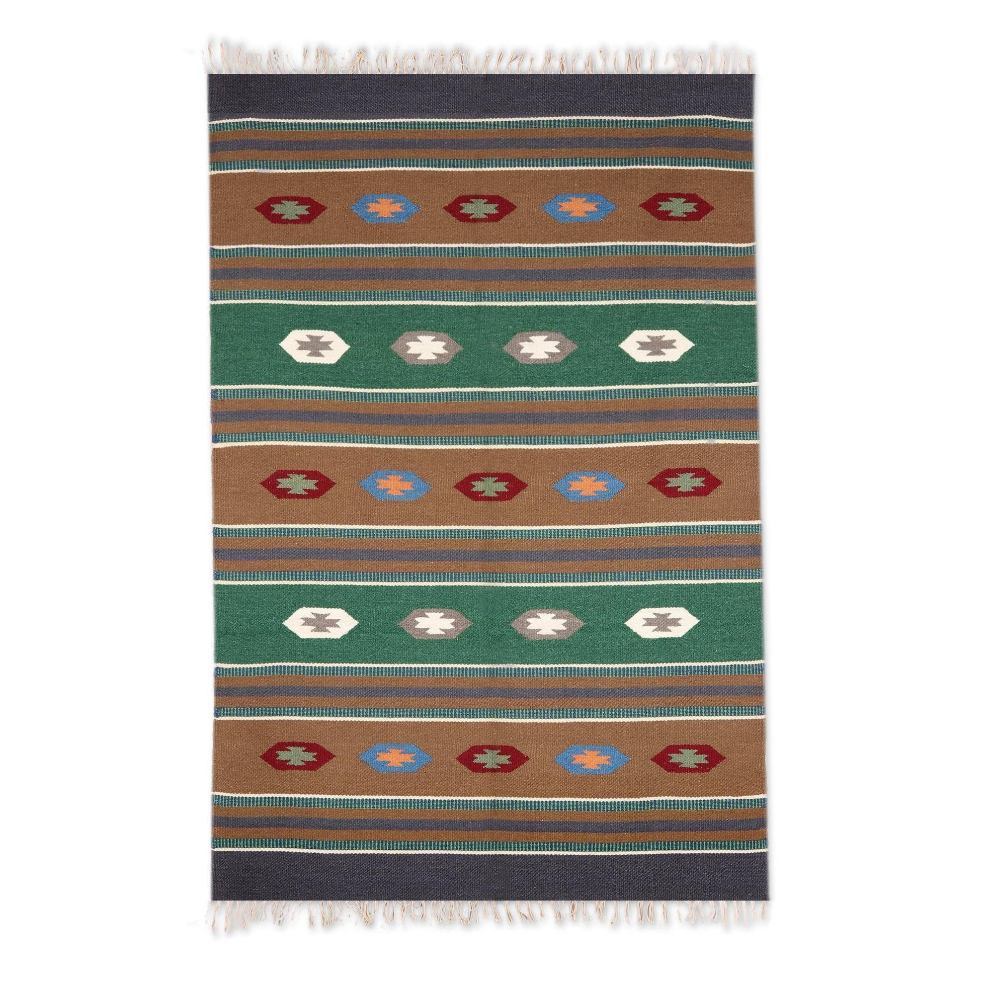 Handmade Song Of Stars Wool Area Rug India Big