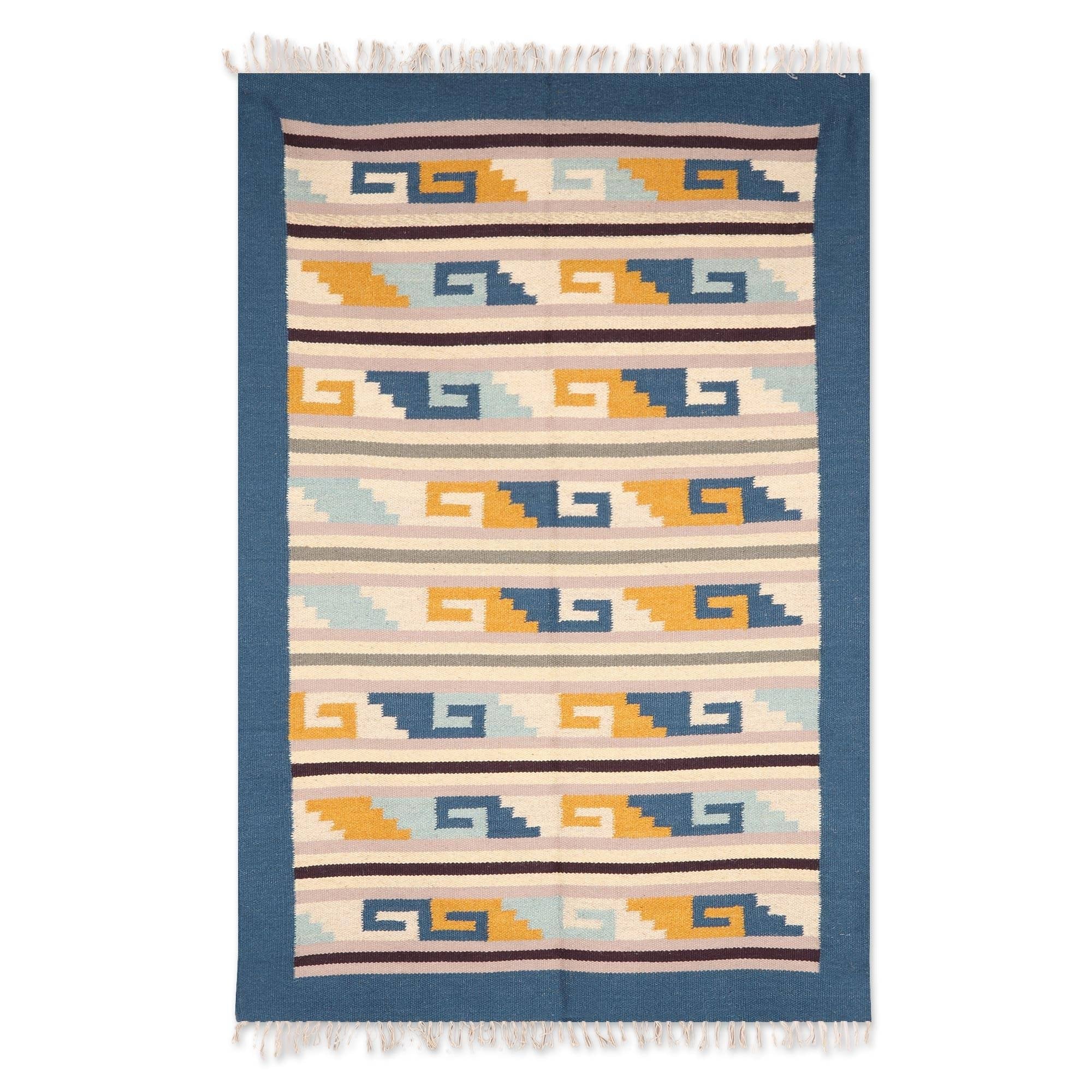 Handmade Spiral Brilliance Wool Area Rug India Big