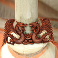 Handmade Suar Wood Winged Dragons Relief Panel Indonesia