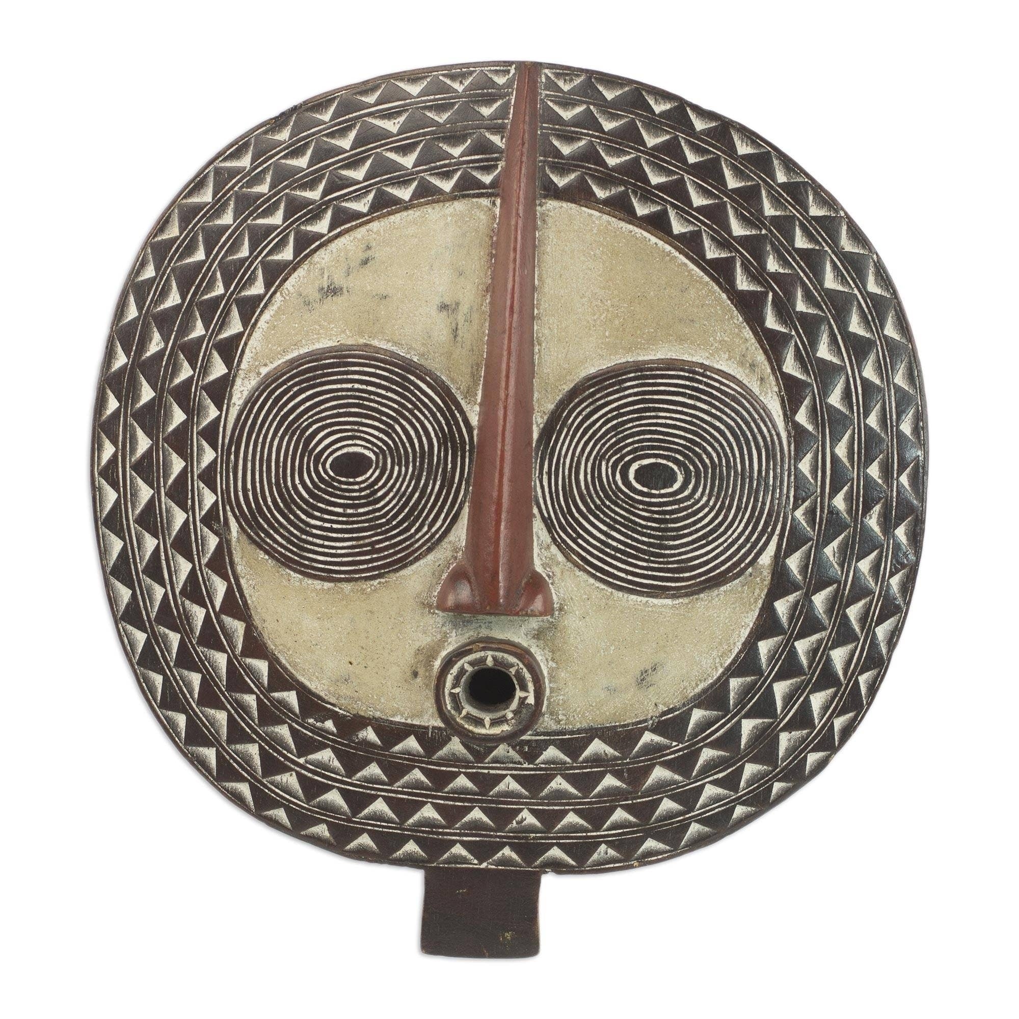 Handmade Sun Dancer African Wood Mask Ghana