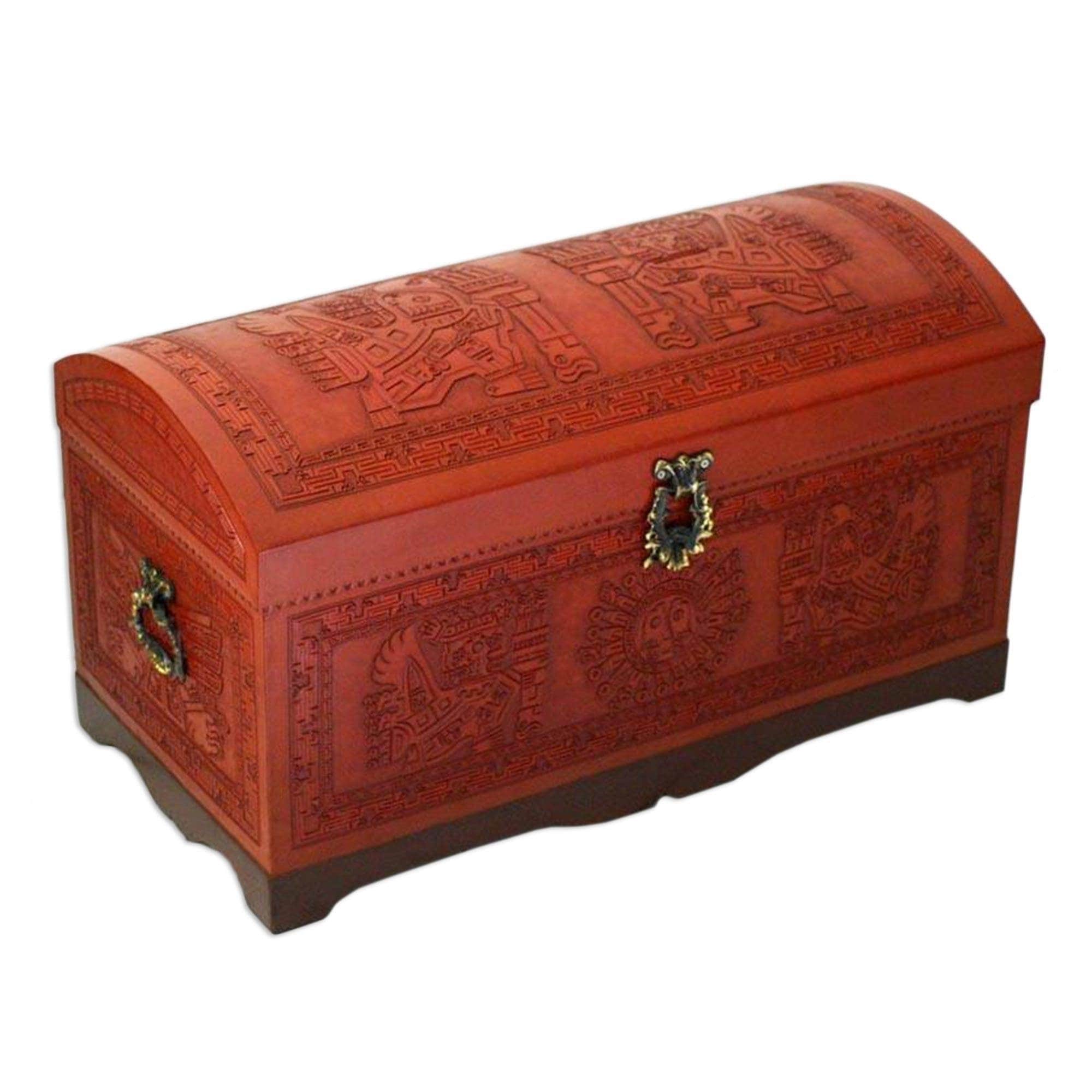 Handmade Sun And Sky Cedar And Leather Chest Peru