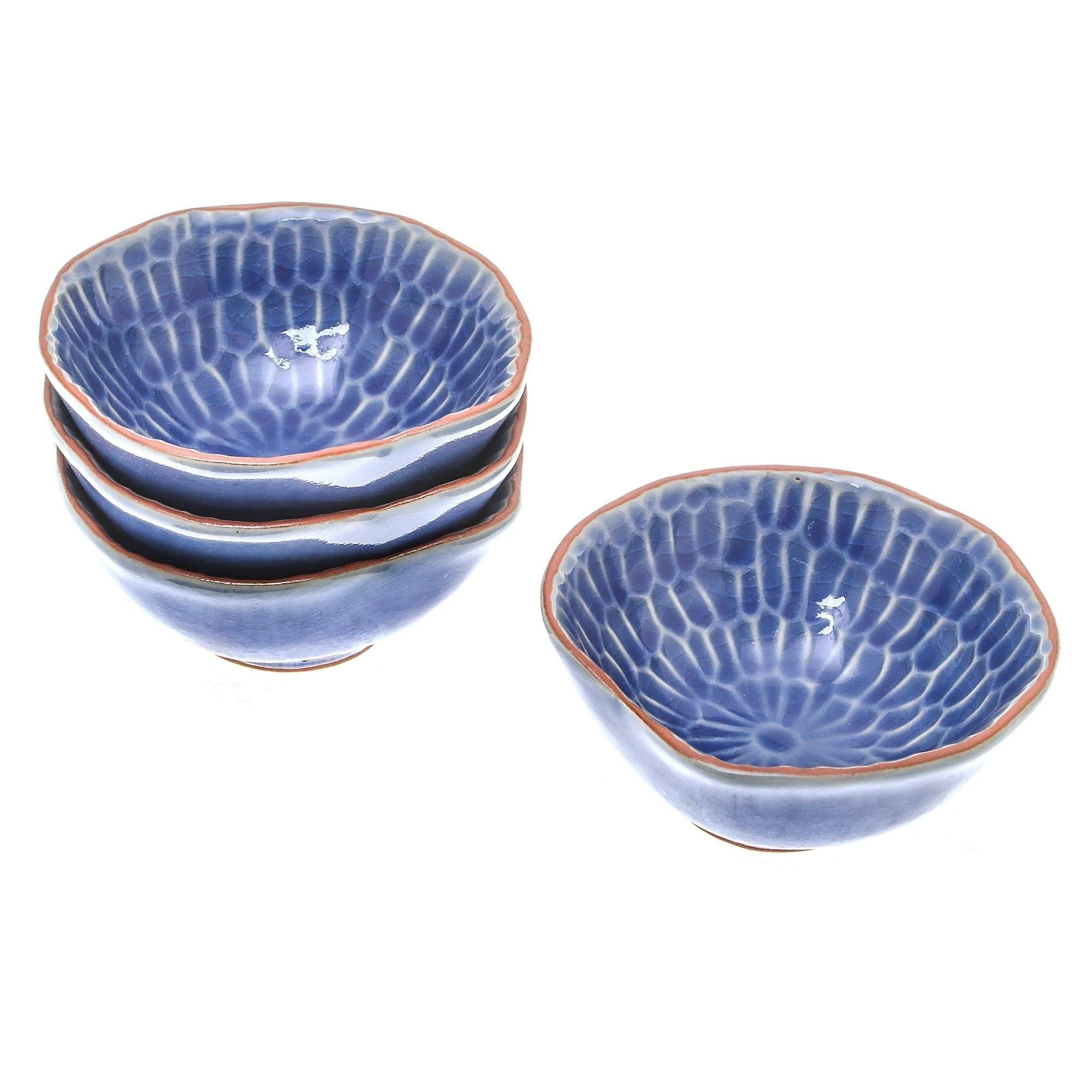 Sunflower Dream Ceramic Appetizer Bowls Set Of 4 N A