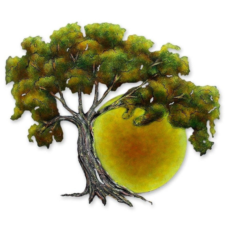 Handmade Sunset Oak Medium Steel Wall Art Mexico 65 X 59 X 8