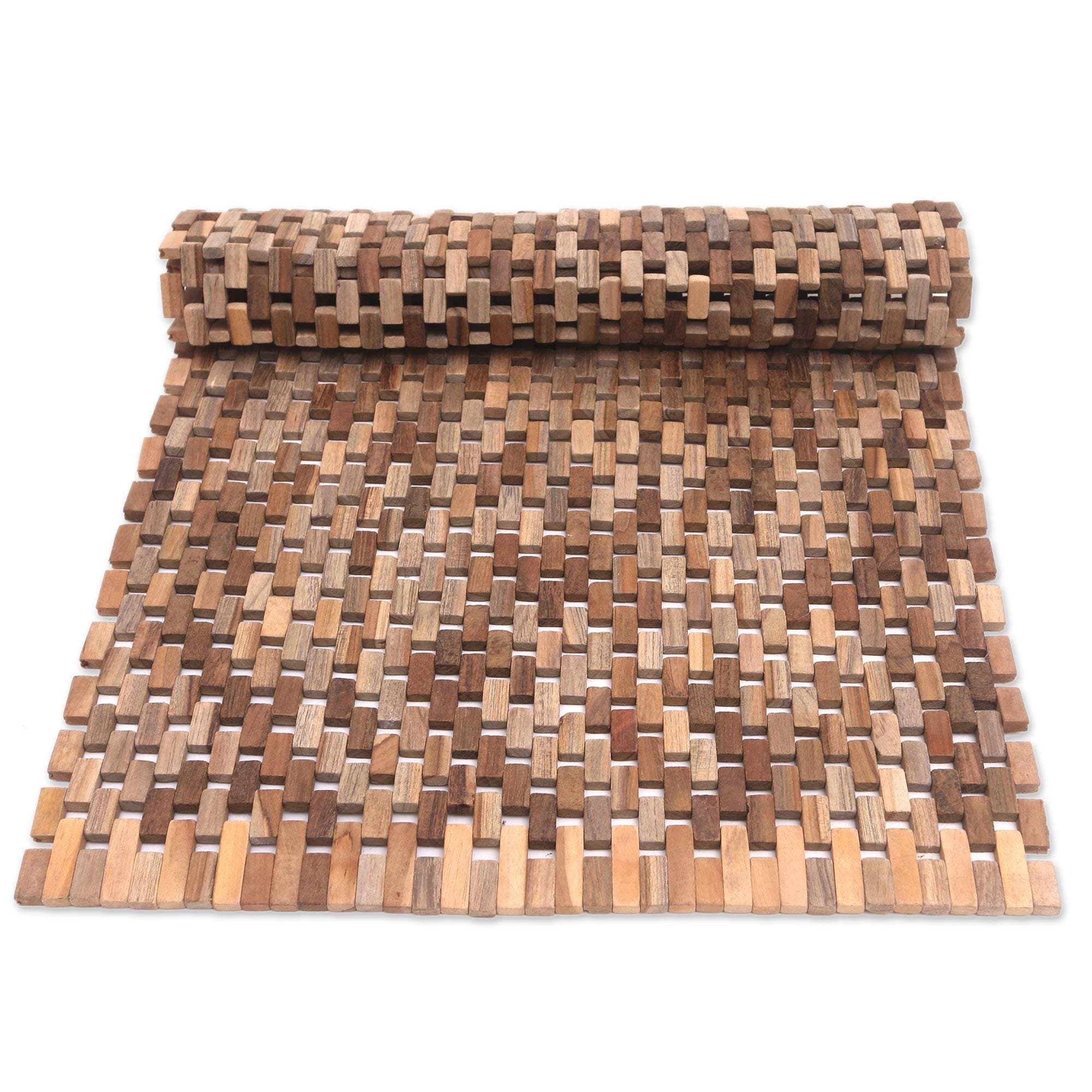 Handmade Surabya Sidewalk Teakwood Mat Indonesia