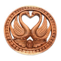 Handmade Swan Romance Wood Relief Panel Indonesia