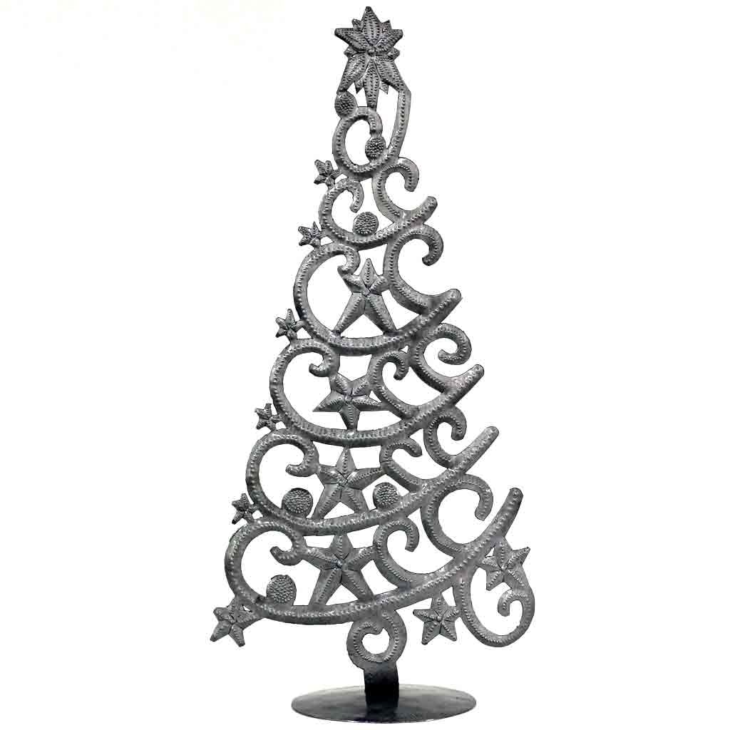 Handmade Tabletop Christmas Tree With Stars 14 Tall Haiti N A