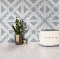 Tadla In Grey And White Handmade 8X8 In Moroccan Tile Pack 12