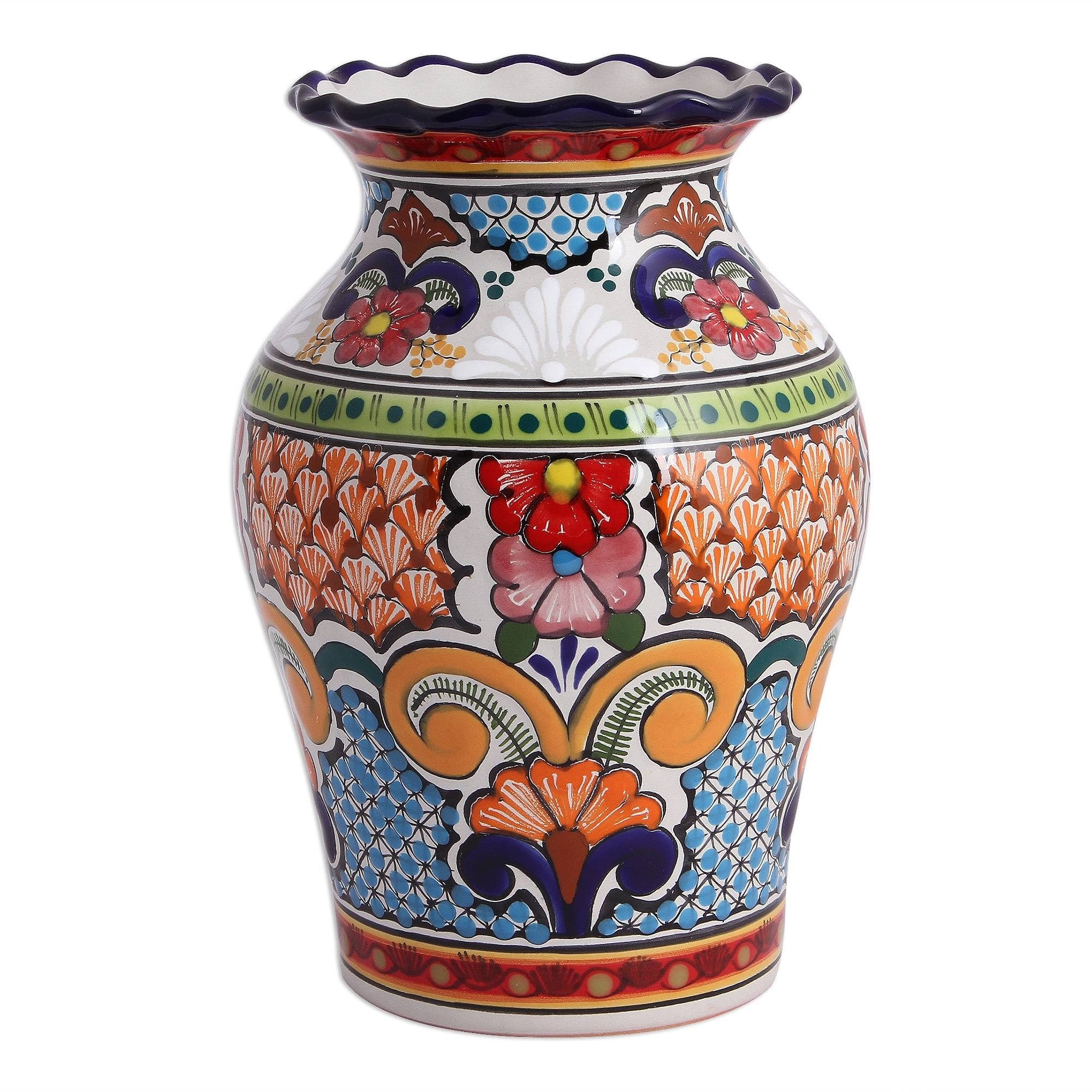 Handmade Talavera Dream Ceramic Decorative Vase Mexico