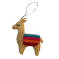 Handmade Tan Felt Llama Ornament Nepal