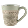 Handmade Thai Zodiac Tiger Celadon Ceramic Mug Thailand