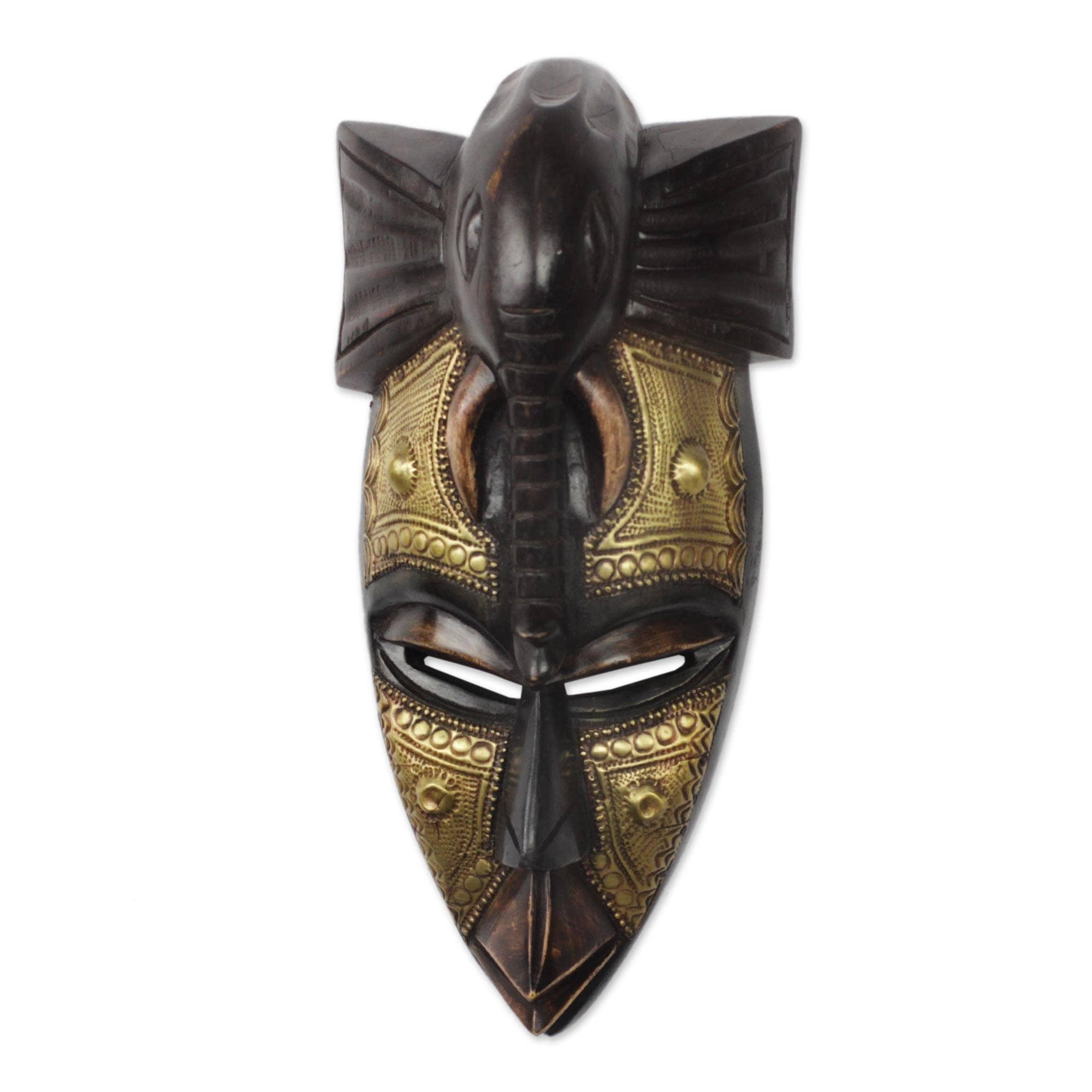 Handmade The Elephant Is My Friend African Wood Mask Ghana