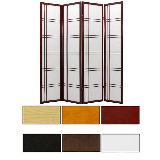 Handmade Three Panel Wood And Rice Paper Double Cross Shoji Screen China