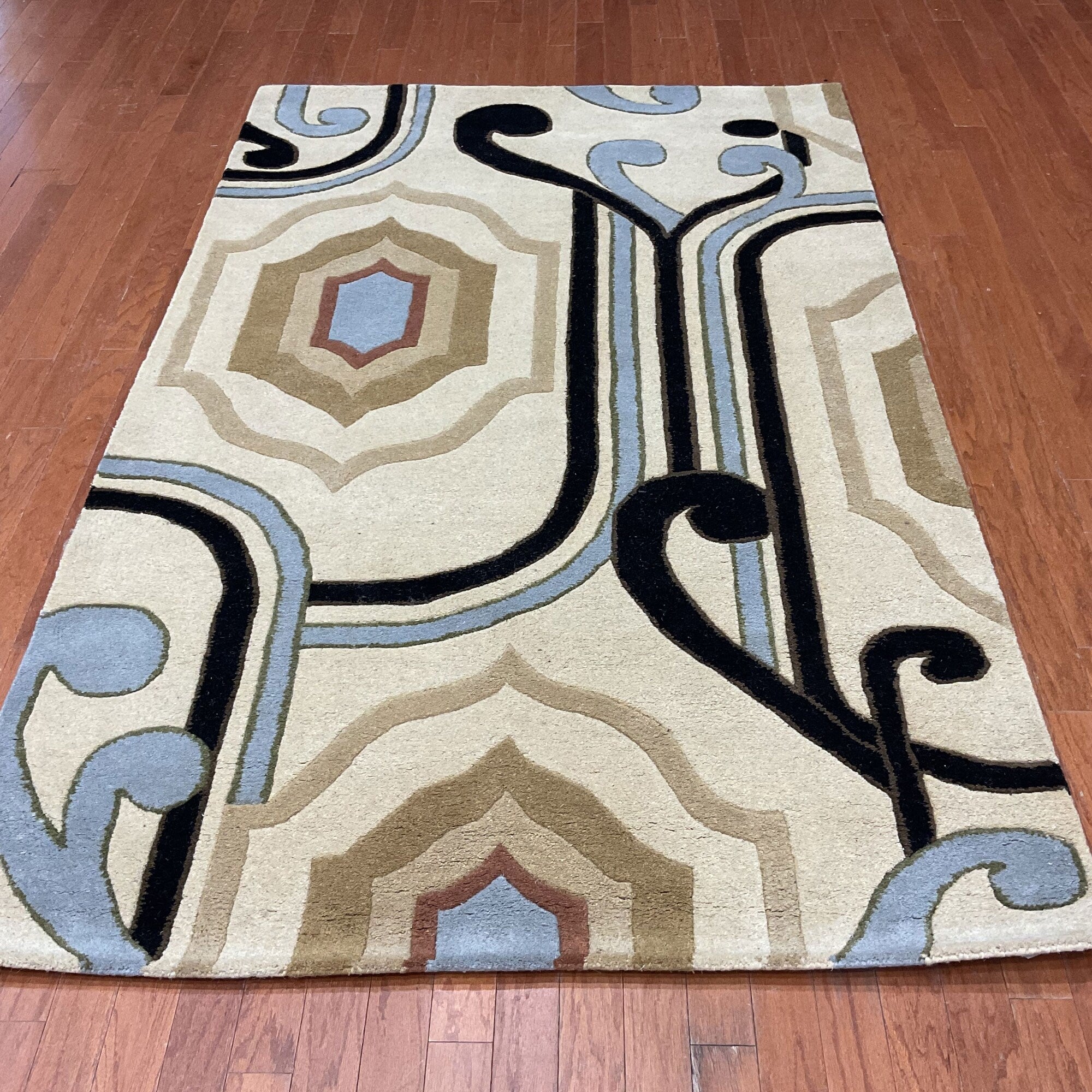 Handmade Herat Oriental Indo Tibetan Wool Rug India 5 X 8