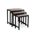 Timbergirl Iron Reclaimed Wood 3 Piece Nesting Table Set India