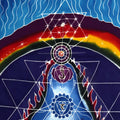 Handmade Transcendent Chakras Batik Rayon Wall Hanging Indonesia 38 W X 43 H
