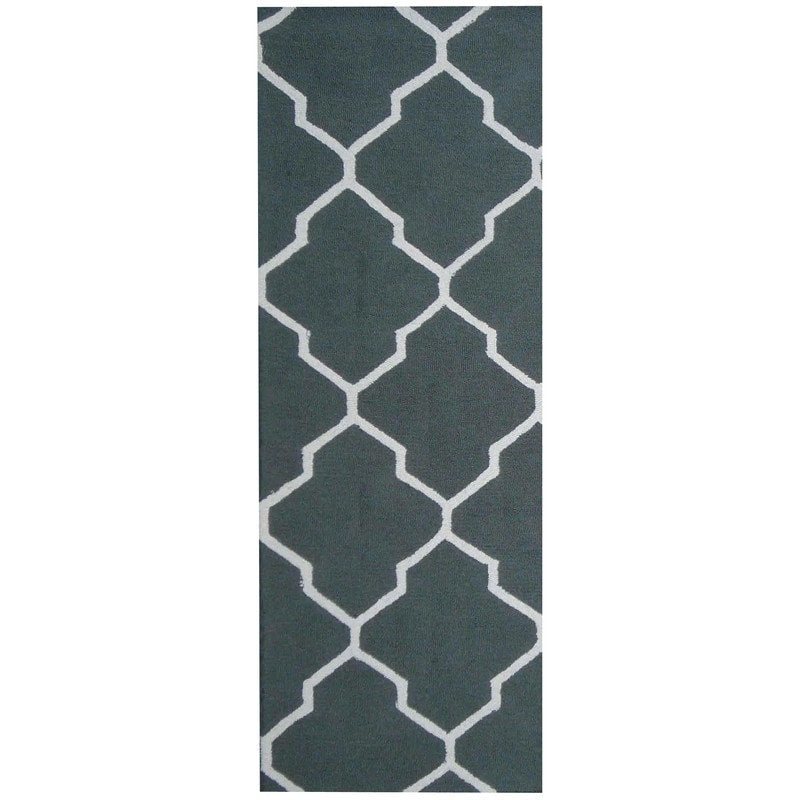 Handmade Herat Oriental Indo Contemporary Design Wool Runner India 26 X 7