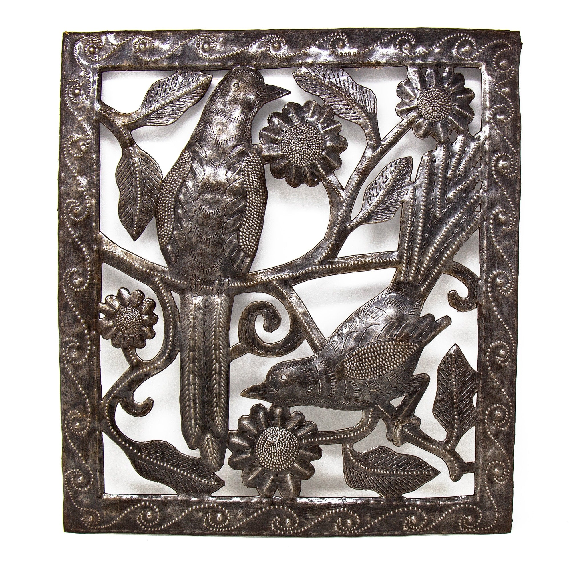 Handmade Two Birds Metal Wall Art Haiti