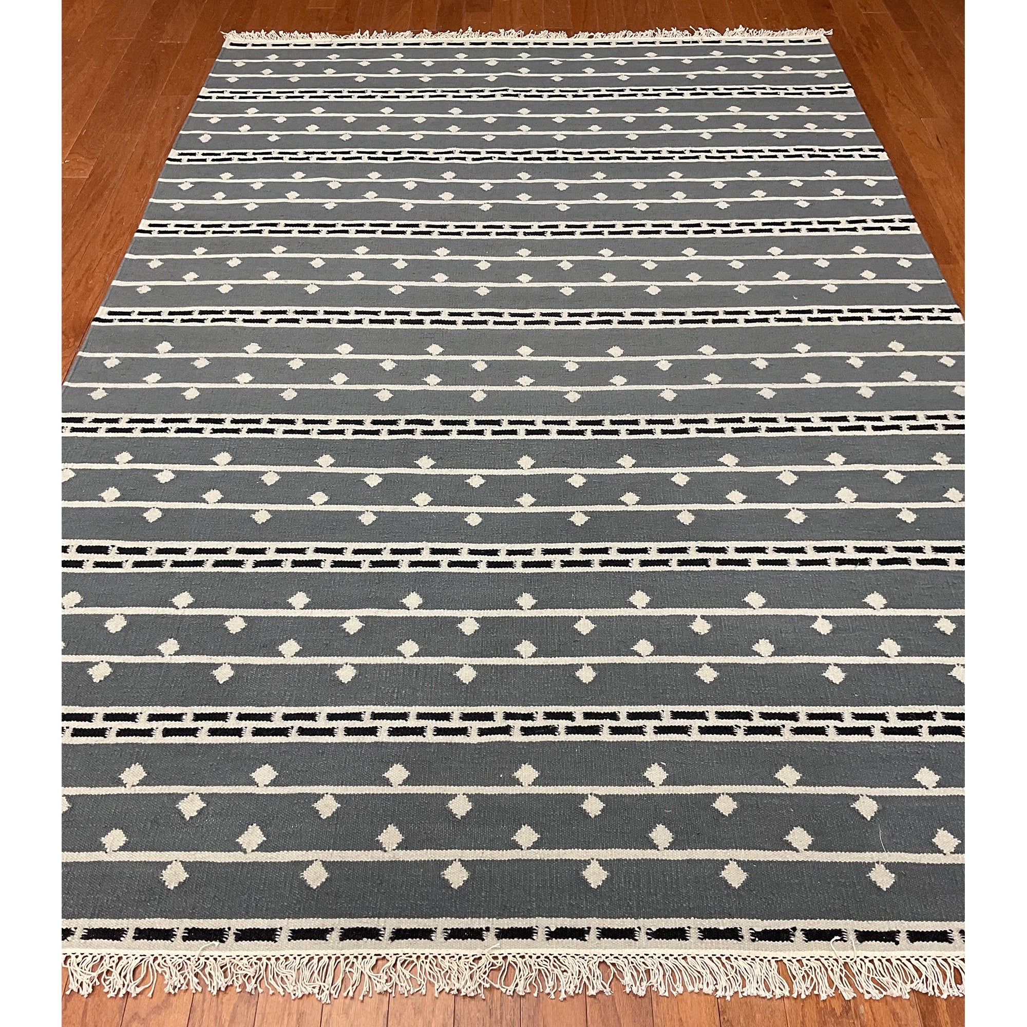 Handmade Herat Oriental Indo Tribal Vegetable Dye Wool Kilim Rug India 56 X 8