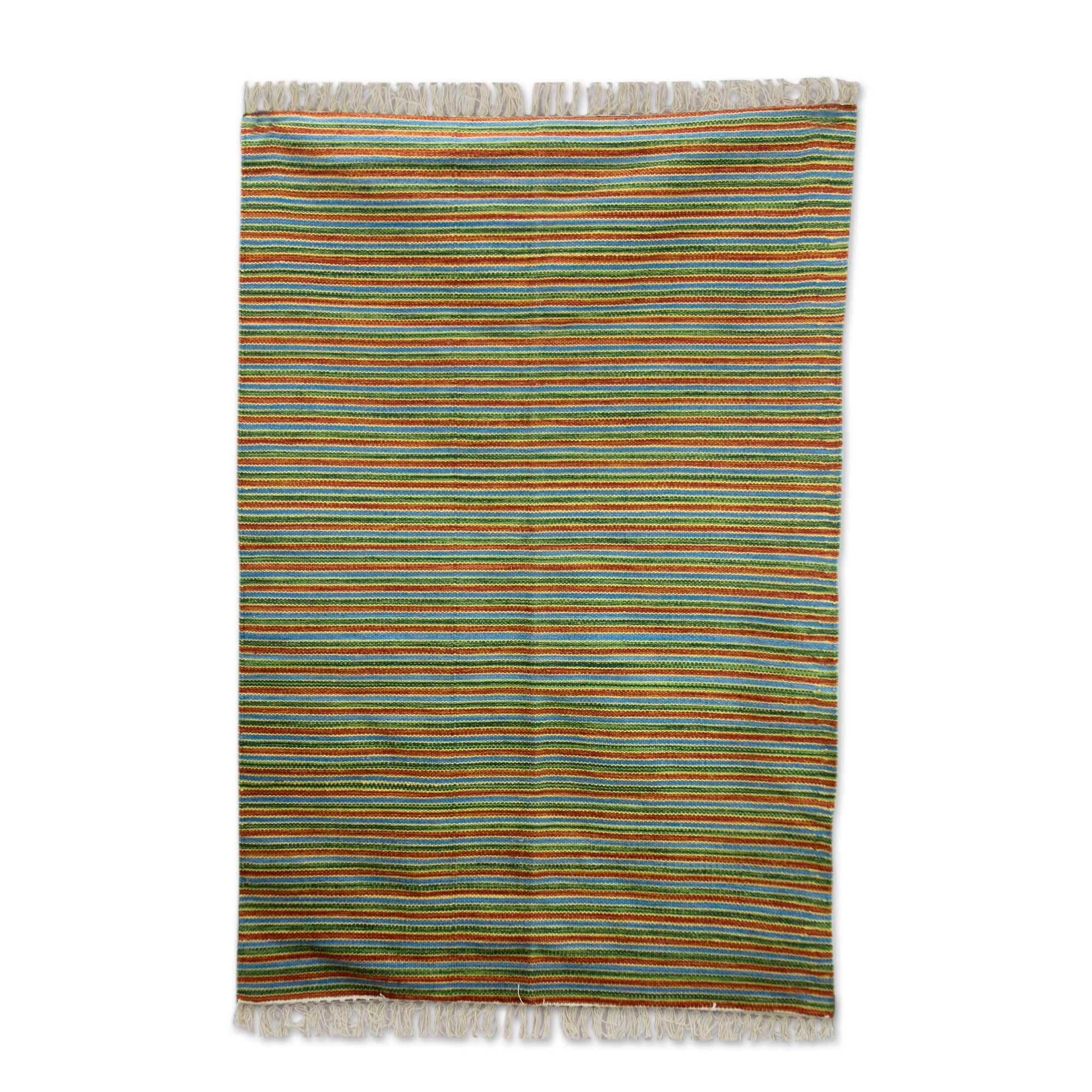 Handmade Verdant Joy Wool Runner India Big