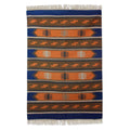 Handmade Village Horizon Wool Dhurrie Rug India Big