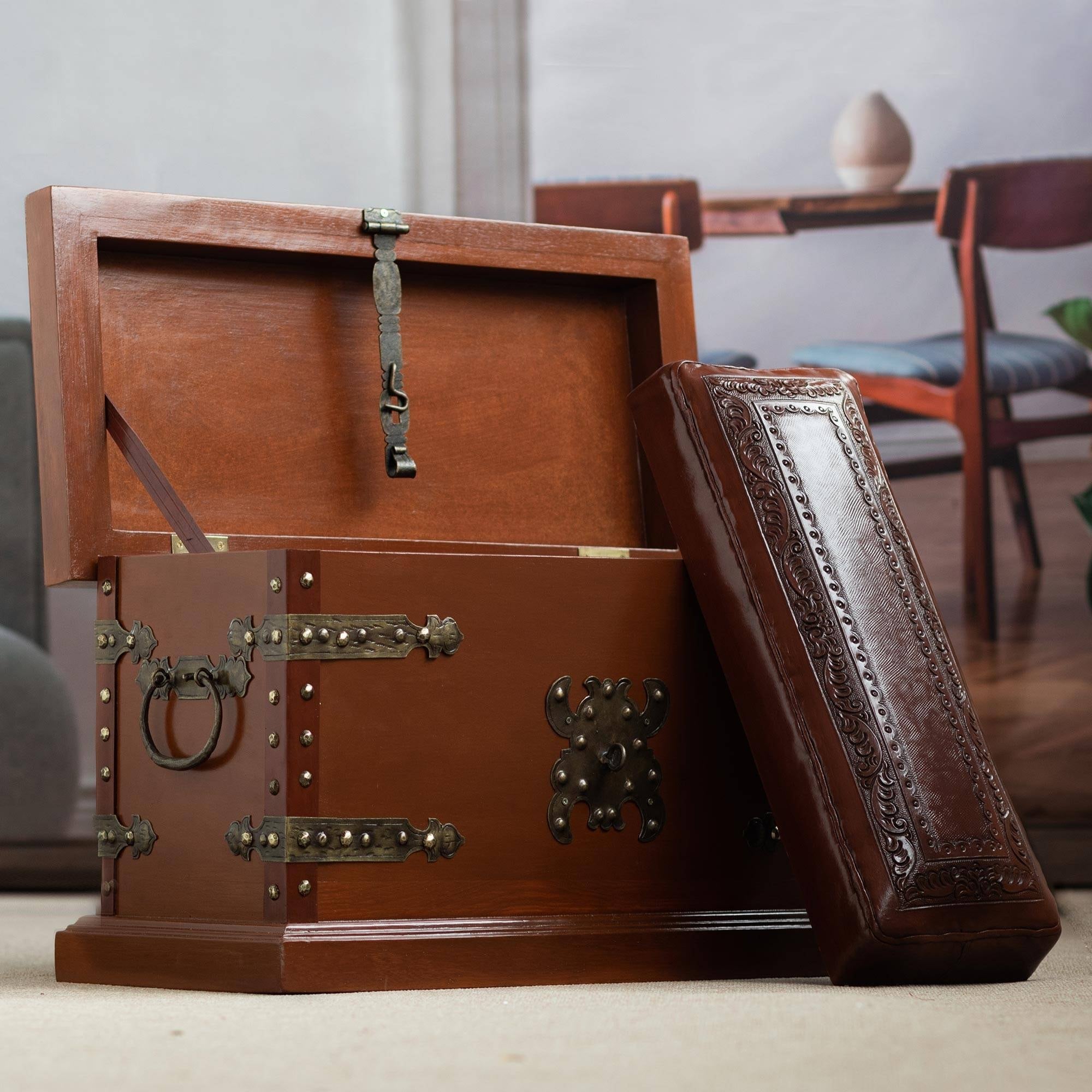 Handmade Village Leather Trunk Peru