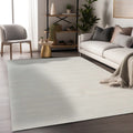 Handmade Viscose Ivory Contemporary Solid Random Cut Pile Rug 5 X 8