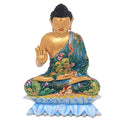 Handmade Vitarka Mudra Buddha Wood Sculpture Indonesia 27 X 20 X 14