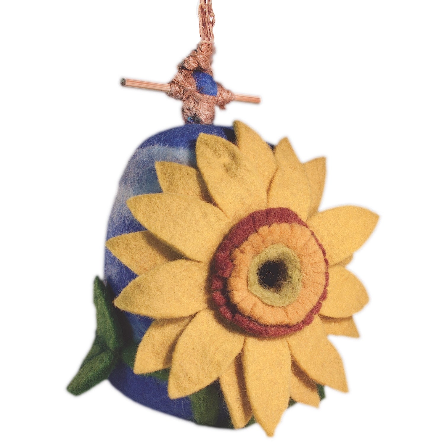 Handmade Wild Woolies Felt Birdhouse Sunflower Nepal N A