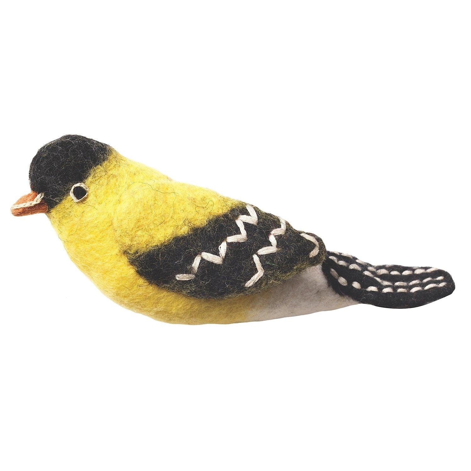 Handmade Wild Woolies Goldfinch Felt Bird Garden Ornament Nepal N A