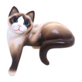 Handmade Wistful Kitty Wood Statuette Indonesia 26 X 26 X 15