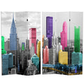 Handmade Wood And Canvas Double Sided New York Scene Room Divider China