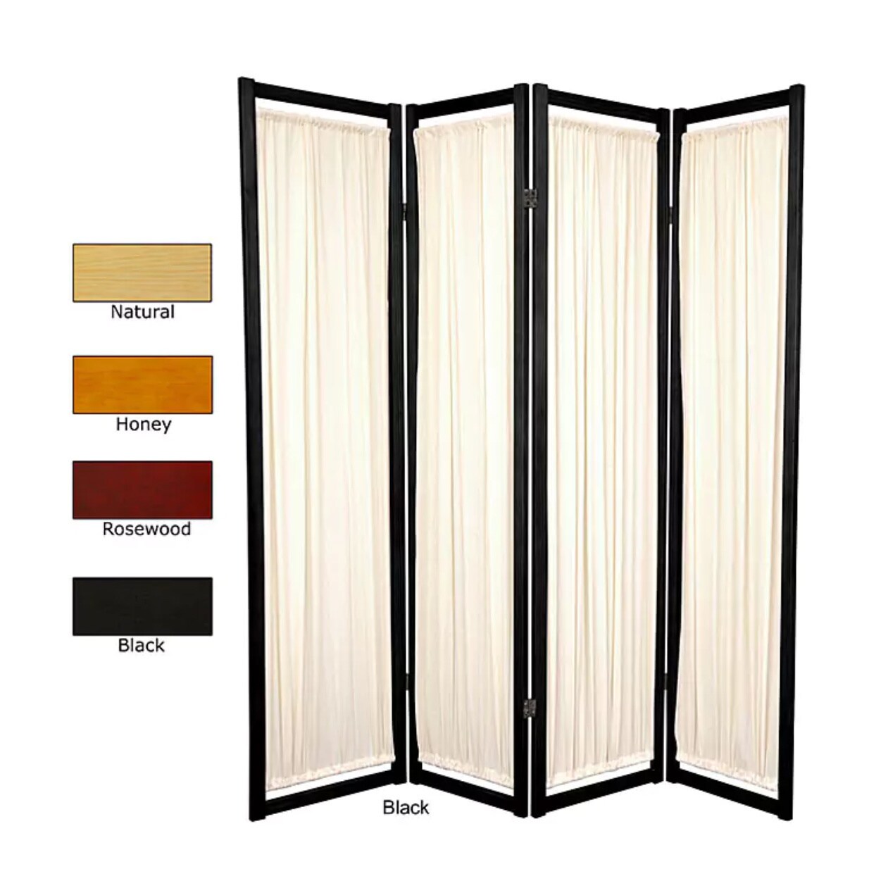 Handmade Wood And Cotton Helsinki 4 Panel Room Divider China 72 X 68