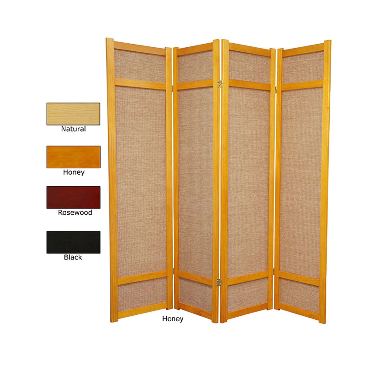 Handmade Wood And Jute 6 Foot 4 Panel Room Divider China 71 X 68