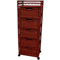 Handmade Wood And Natural Fiber Chest Of Drawers On Wheels China