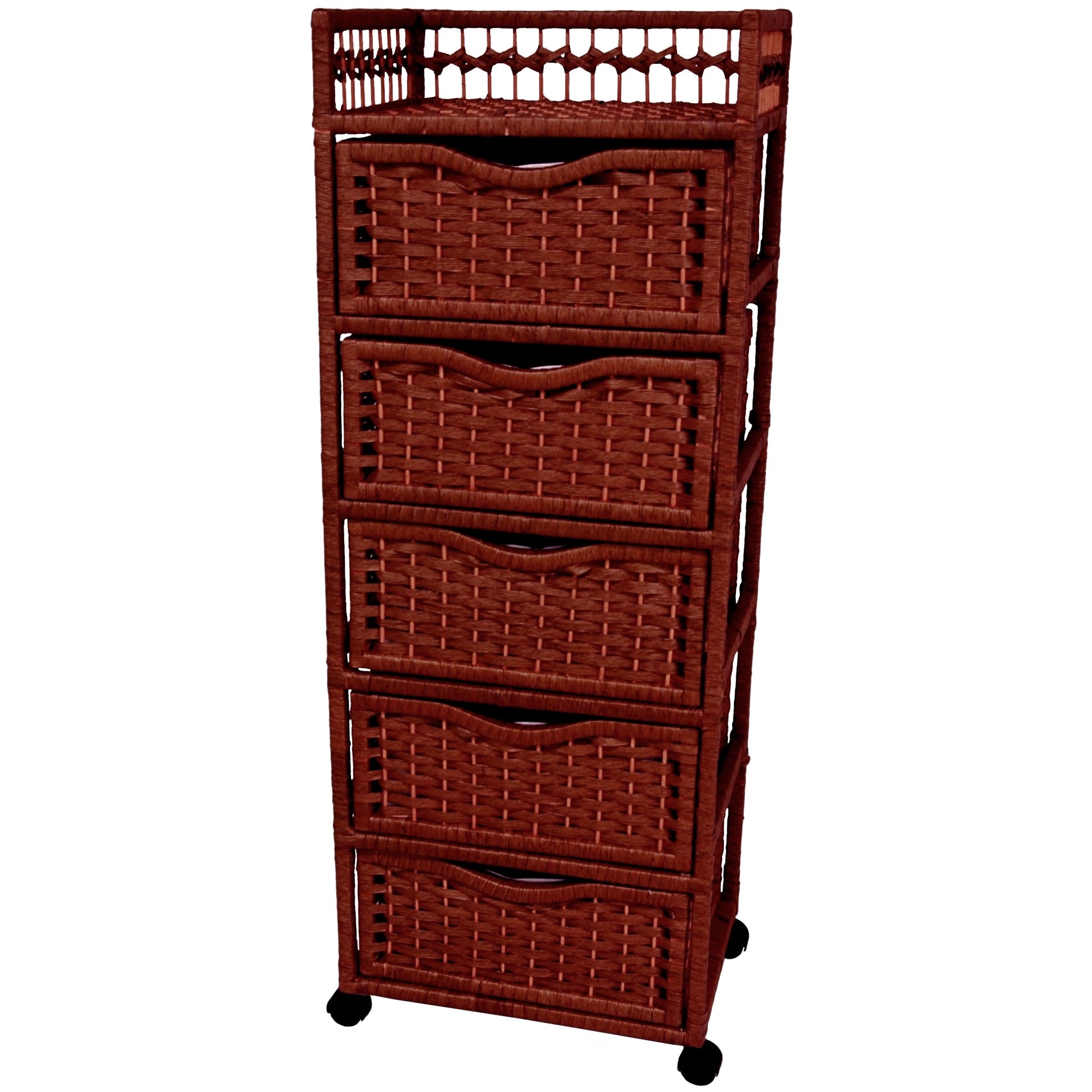 Handmade Wood And Natural Fiber Chest Of Drawers On Wheels China