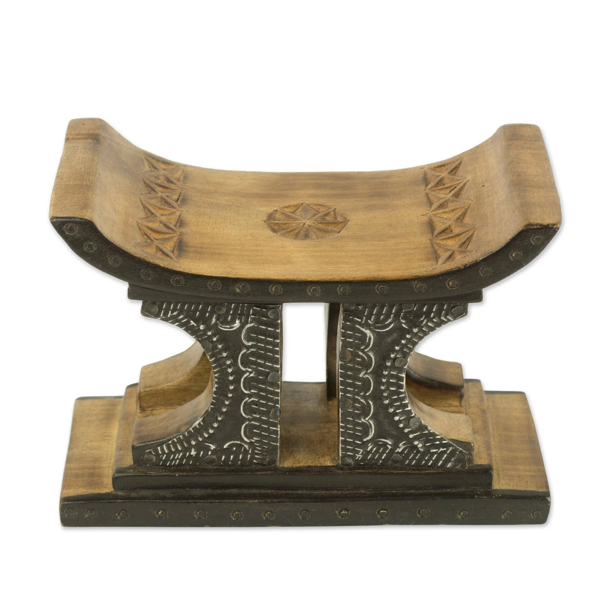 Handmade Wood Mini Decorative Stool Ghana
