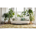 Handmade Wool Brown Contemporary Trellis Flatweave Revesible Moroccan Rug