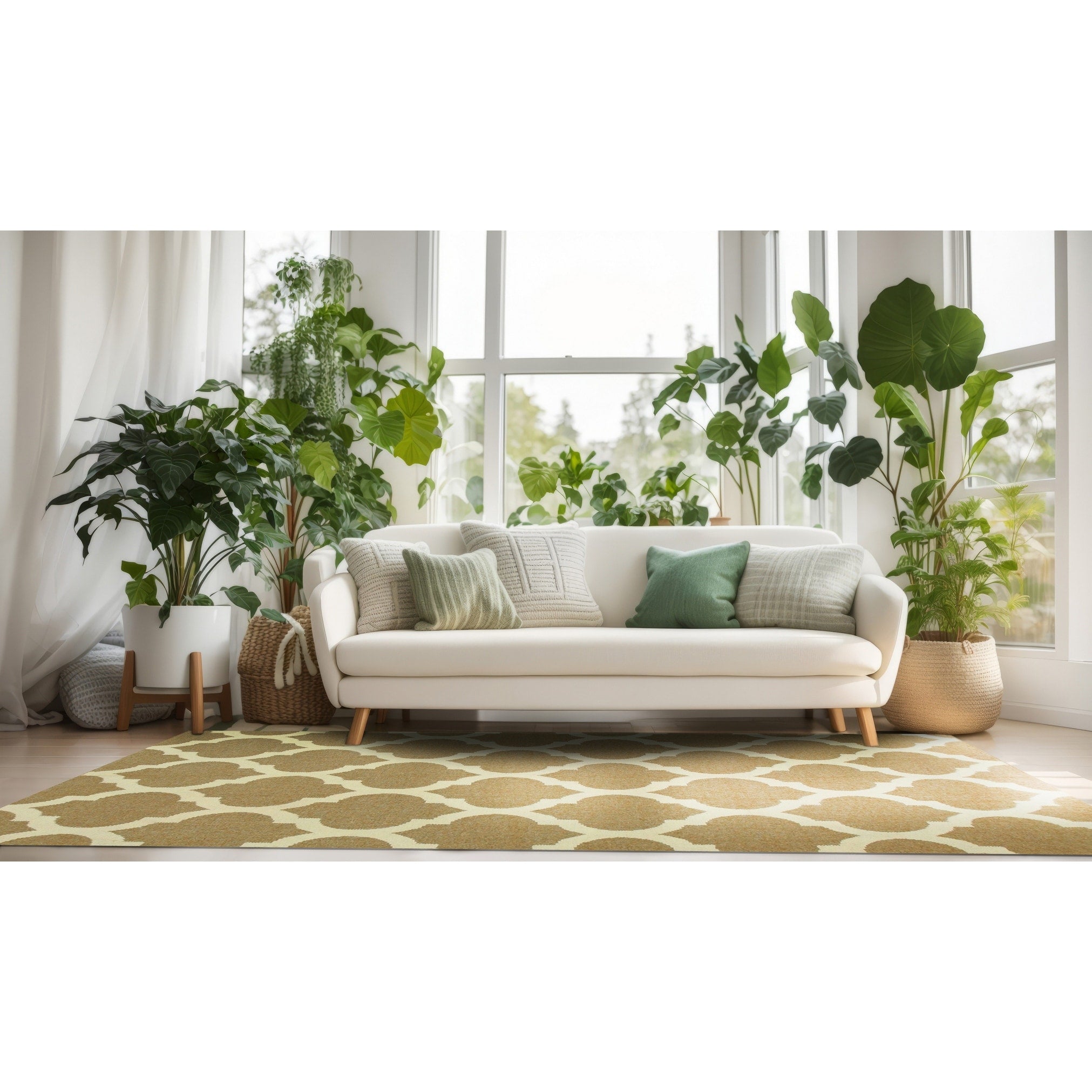 Handmade Wool Brown Contemporary Trellis Flatweave Revesible Moroccan Rug