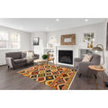 Handwoven Wool Ivory Traditional Geometric Kilim Rug