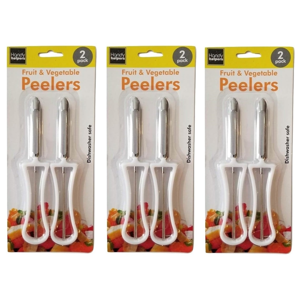 2 Piece Fruit Vegetable Swivel Blade Peeler Set Great For Apples Carrots And Potatoes